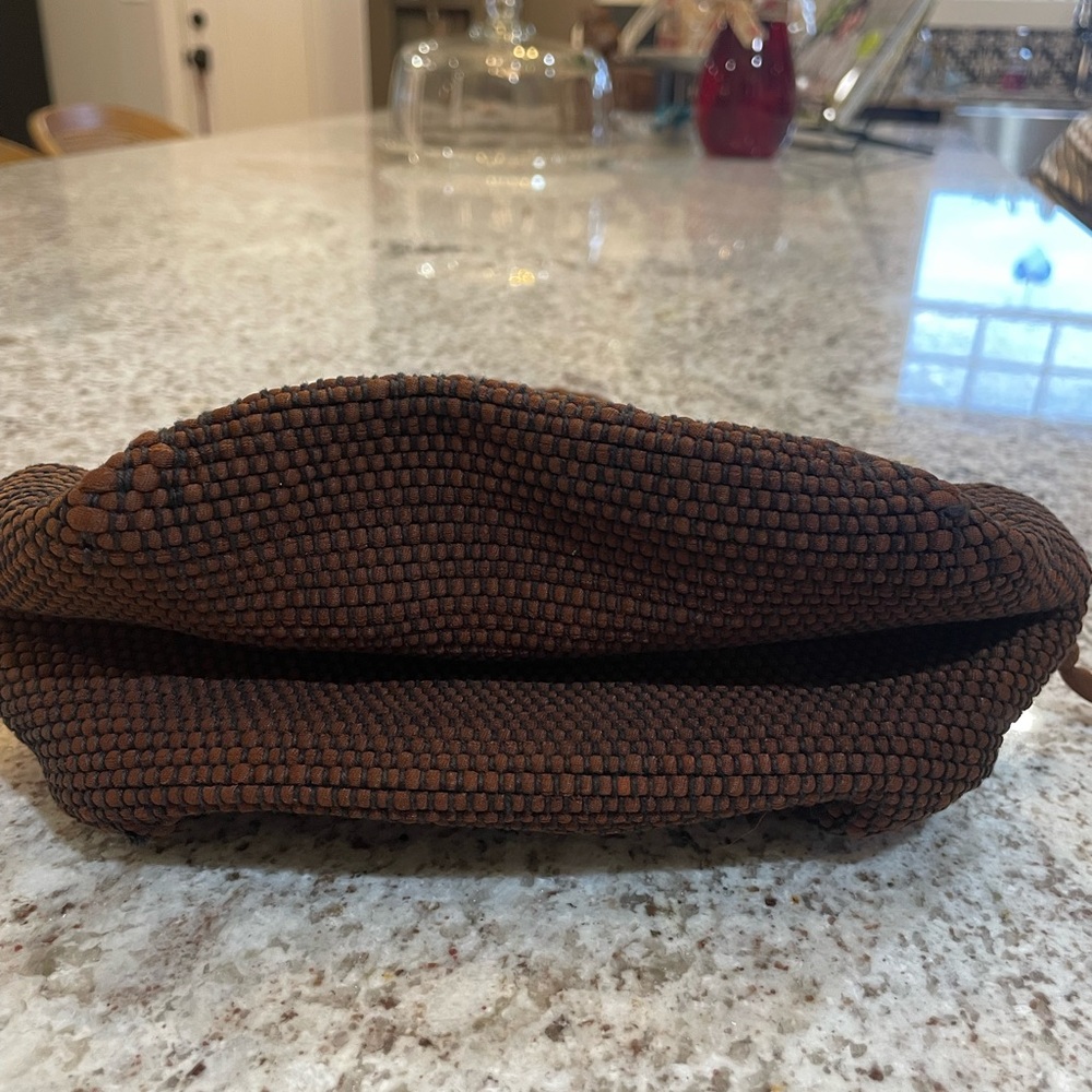 Handwoven Brown Boho Top-Handle Bag – Braided Strap Knit Purse with Zip Closure - Picture 8 of 11